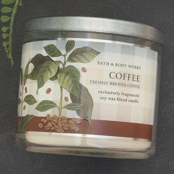 BBW Freshly Brewed Coffee (Coffee) Bath & Body Works 3 Wick Candle - Picture 5 of 10